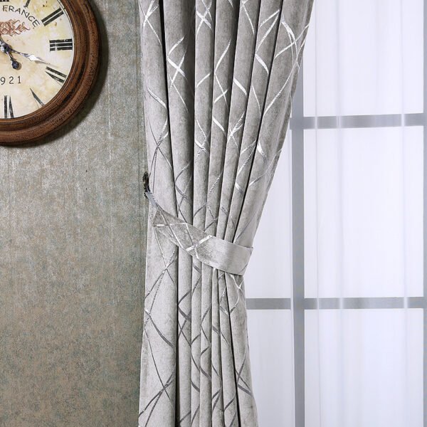 Solid Color Simple Modern Light Luxury Living Room Chenille Blackout Curtains - Image 7