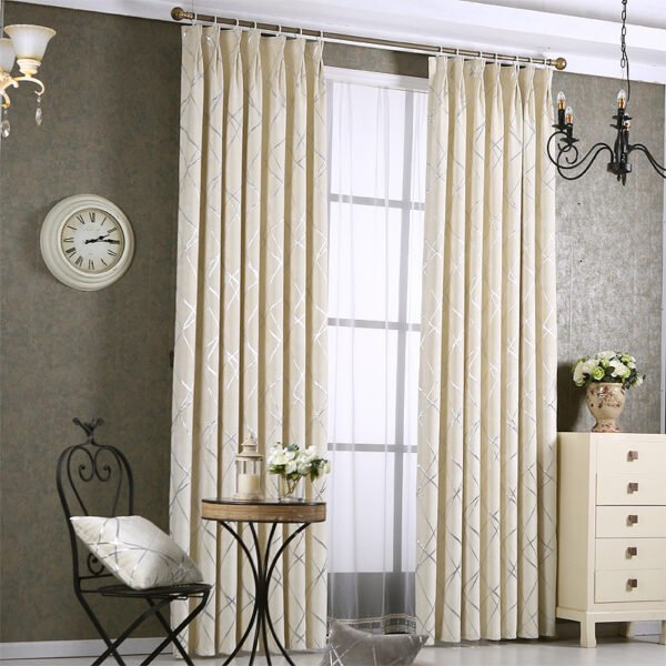 Solid Color Simple Modern Light Luxury Living Room Chenille Blackout Curtains - Image 4