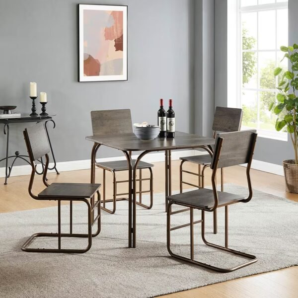 5-Piece Wood Table 4 Chairs,Modern Dining Table Furniture Set For Home, Kitchen, Dining Room,Dining Table And Chair - Image 9